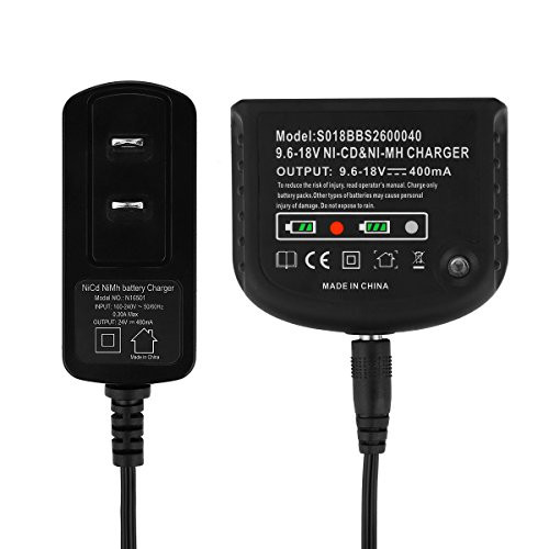 YABELLE 9.6V-18V Power Tool Battery Charger for Black and Decker Battery 9.6V 12V 14.4V 18V NiCad NiMh Slide Style Batteries(Not for Li-ion Batteries)