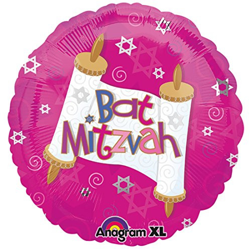 Anagram 18" Bat Mitzvah Foil Balloon, Multicolor
