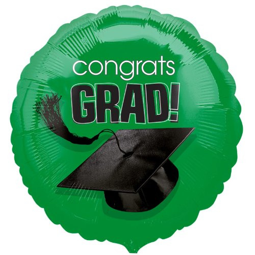 Anagram 18" Congrats Grad-Green Foil Balloon, Multicolor Anagram 18" Congrats Grad-Green Foil Balloon, Multicolor