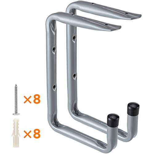 Heavy Duty Garage Wall Ceiling Mounted Storage Hooks - Garage Utility Hangers & Organizer for Ladder,Tools, Bicycle - 2 Pack Heavy Duty Garage Wall Ceiling Mounted Storage Hooks - Garage Utility Hangers & Organizer for Ladder,Tools, Bicycle - 2 Pack