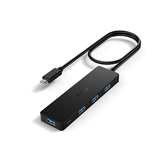 USB C to 4-Port USB 3.0 Hub, Aceele Thunderbolt 3 to Multi-Port USB Adapter Hub with 2ft Extension Long Cable Cord for MacBook Pro, iMac, XPS 15, Mac Mini, Chromebook Pixelbook, Type-C Laptops