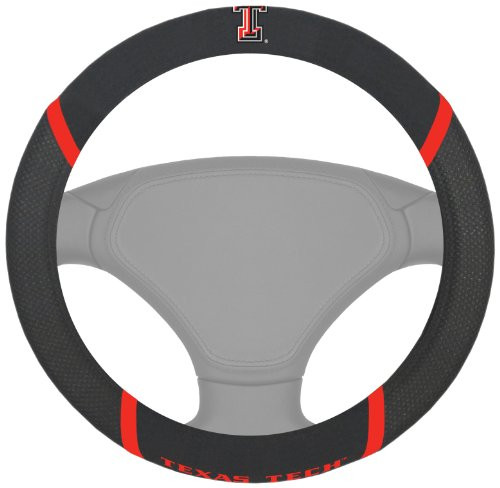 FANMATS NCAA Texas Tech University Red Raiders Polyester Steering Wheel Cover