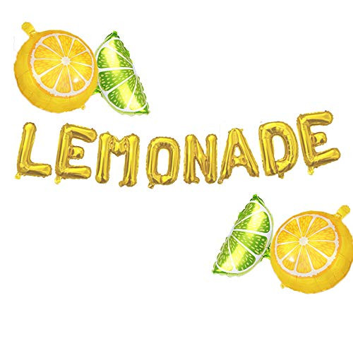 Lemonade Balloon, Lemon Banner for Summer Lemon Theme Baby Shower Gender Reveal Birthday Party Family Party Hawaiian party, TV Stand Mantel Fireplace Decoration