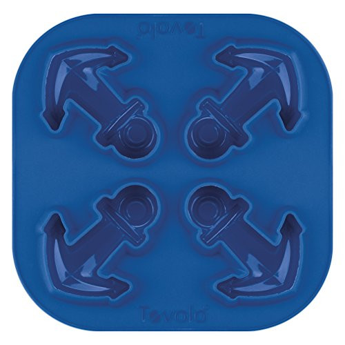 Tovolo Novelty Anchor Ice Cube Mold Trays, Flexible Silicone, Dishwasher Safe