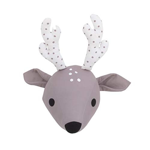 NoJo Taupe & White Deer Plush Head Wall Decor, Taupe, White