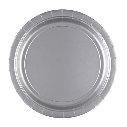 Amscan Luncheon Plates Party Supplies, One Size, Silver