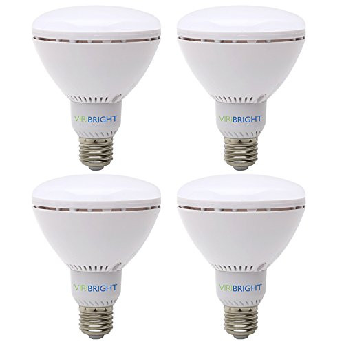 65 Watt Replacement BR30, LED Light Bulb, 4 Pack, Warm White, Dimmable E26 Edison Base, 90+ CRI