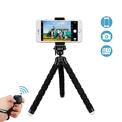 iPhone Tripod, Fotopro Smartphone Tripod with Bluetooth Remote Shutter for iPhone, Samsung (4J-MS)