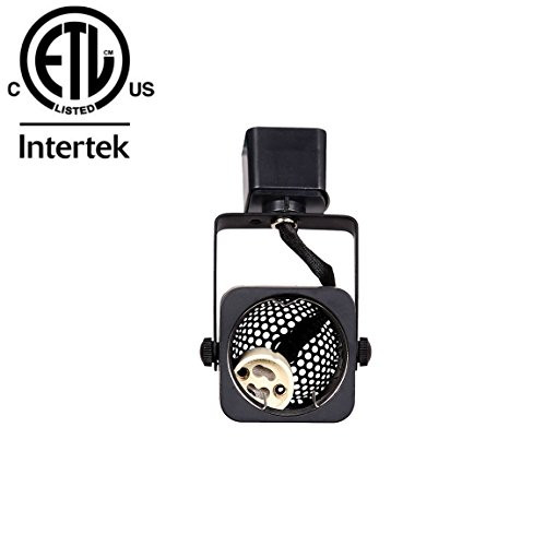 King SHA Square Black GU10 Line Voltage Track Lighting Head (Bulb NOT Included) H Type System ETL-Listed