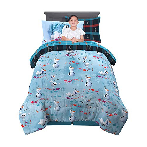 Franco Kids Bedding Super Soft Comforter and Sheet Set with Bonus Sham, 5 Piece Twin Size, Disney Frozen 2 Olaf