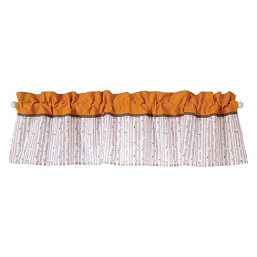 Trend Lab Birch Window Curtain Valance, Orange/White/Brown
