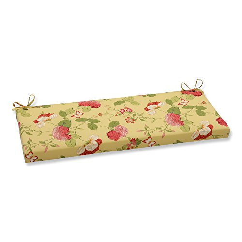 Pillow Perfect Outdoor/Indoor Risa Lemonade Bench/Swing Cushion, 45" x 18", Gold