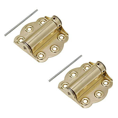 Litepak Adjustable Screen Door Hinge Professional Grade Hardware Self-Closing Easy Install (2 Pack, Polished Brass)