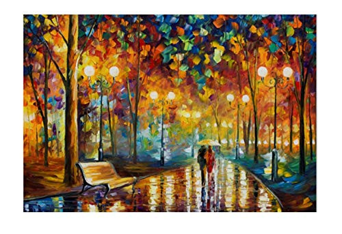 1000 Pieces Puzzles Wooden Jigsaw Puzzles Floor Puzzle Intellectual Game Learning Education Decompression Toys for Adults Kids - The Rain Night