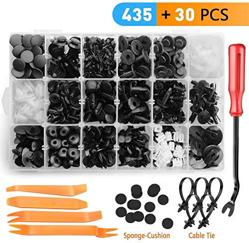 AIRKOUL 465 PCS Car Retainer Clips Plastic Rivets Fasteners Push Retainer Kit Most Popular Sizes Auto Push Pin Rivets Set -Door Trim Panel Fender Clips for GM Ford Toyota Honda Chrysler