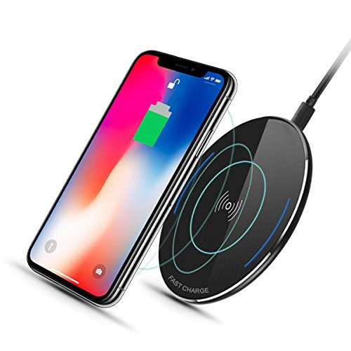 Fast Wireless Charger 10W for iPhone 8/8 Plus, iPhone X, Qi Wireless Charging Pad for Samsung Galaxy S9/S9+/ S8/S8+ S7/S7 and All Qi-Enabled Devices