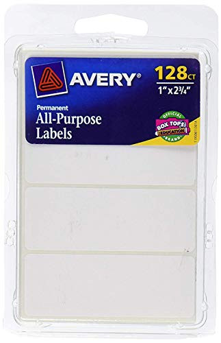 Avery All-Purpose Labels, 1 x 2.75 Inches, White, Pack of 128 (6113) (6)