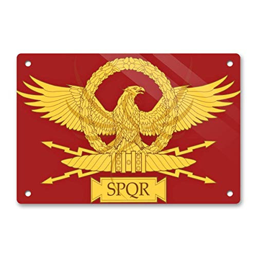 Metal Sign Retro Decor for Wall Bar Home Pub Tin Sign Posters 12 x 8 Inch [SPQR Flag 1]