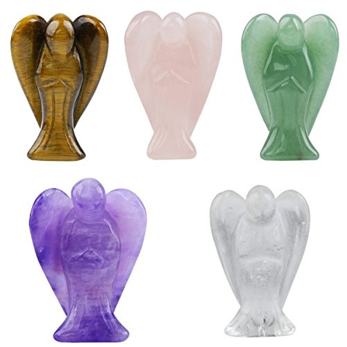 mookaitedecor Guardian Angel Figurines Set of 5,Crystals Gemstone Carved Mini Statue for Love,Peace & Healing 1.5 inch mookaitedecor Guardian Angel Figurines Set of 5,Crystals Gemstone Carved Mini Statue for Love,Peace & Healing 1.5 inch