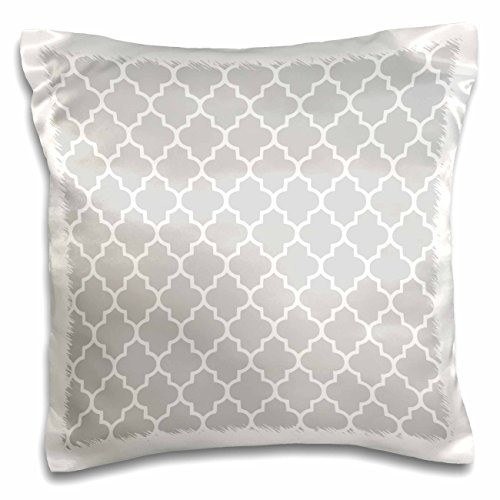 3dRose Light Gray Quatrefoil Pattern-Grey Moroccan Tile Style-Modern Silver Geometric Clover Lattice-Pillow Case, 16 by 16" (pc_120254_1) 3dRose Light Gray Quatrefoil Pattern-Grey Moroccan Tile Style-Modern Silver Geometric Clover Lattice-Pillow Case, 16 by 16" (pc_120254_1)