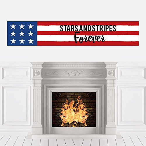 Big Dot of Happiness Stars and Stripes - Memorial Day USA Patriotic Party Decorations Party Banner