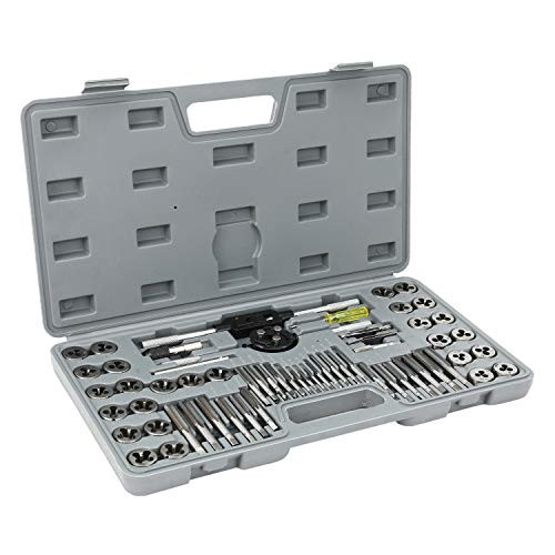 60 Piece Metric and SAE Standard Tap and Die Rethread Set Rethreading Kit for Cutting External and Internal Threads Amazing Tour