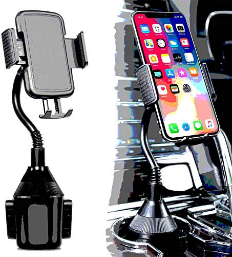 Amoner Cup Holder Phone Mount, Upgraded Car Phone Mount(Black)