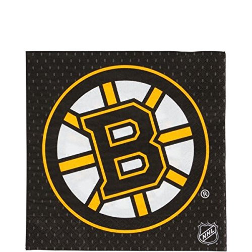 Amscan 513808 Boston Bruins Collection Luncheon Napkins, 16 pcs