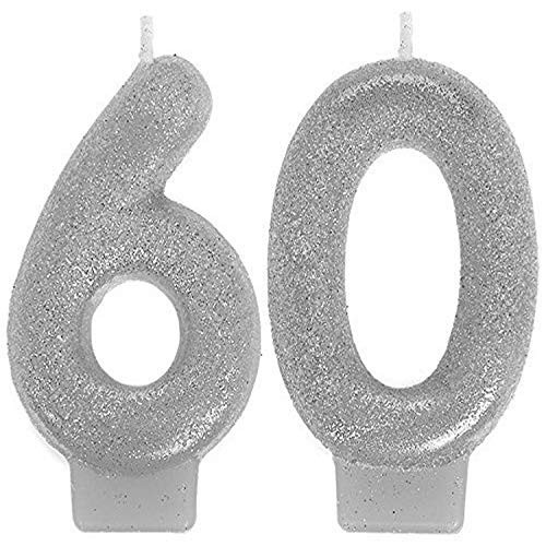 Sparkling Celebration "60" Numeral Candles, Party Favor