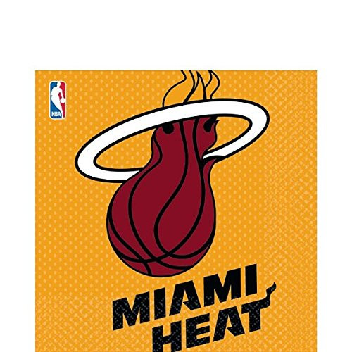 Amscan 513626 Miami Heat NBA Collection Luncheon Napkins, 16 pcs