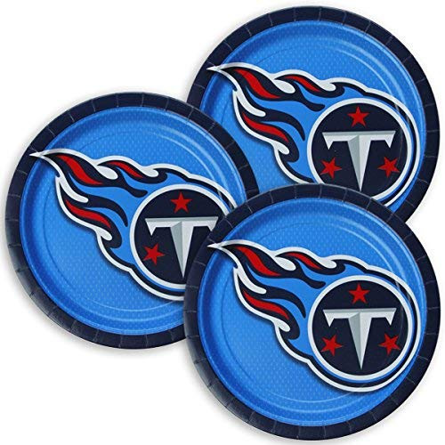 Amscan 552354 Tennessee Titans Collection 9" Round, 8 pcs, Party Plates