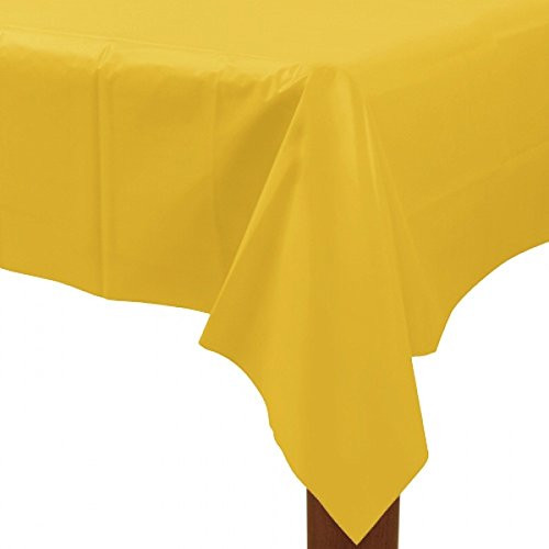 Amscan Rectangular Plastic Table Cover | Sunshine Yellow | 54" x 108" | Party Supply | 12 ct.