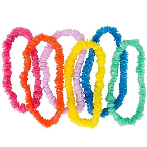 Neliblu Hawaiian Leis - Tropical Luau Party Supplies Lei Assortment, Bulk Pack of 36; Luau Party Decoration Supplies and Favors (3 Dozen Leis)
