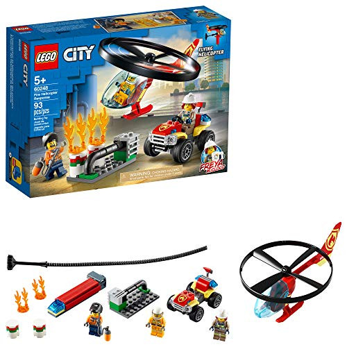 LEGO City Fire Helicopter Response 60248 Firefighter Toy, Fun Building Set for Kids, New 2020 (93 Pieces)