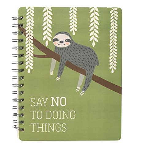 PRIMITIVES BY KATHY Say No To Doing Things Sloth Spiral Notebook in Mossy Green