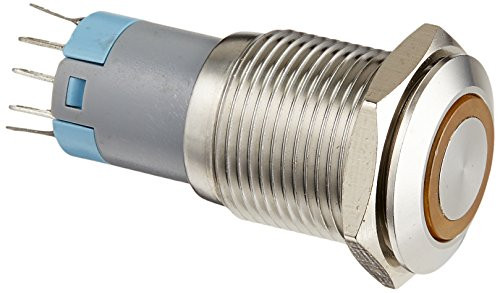 Uxcell Stainless Steel DC 12V SPDT LED 16mm Locking Push Button Switch