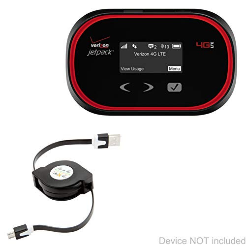 Verizon Jetpack MIFI 5510L Cable, BoxWave [miniSync] Retractable, Portable Sync Cable for Verizon Jetpack MIFI 5510L