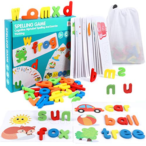 AOLIGE See and Spell Learning Toys ABC Sight Words Games Matching Alphabet Puzzles Preschool Educational Toys for Kids Toddlers Age 3+ Years Old