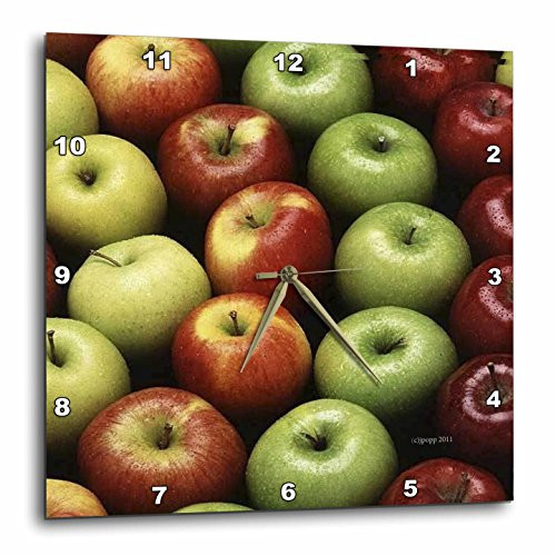 3dRose dpp_23823_1 Apples Wall Clock, 10 by 10-Inch