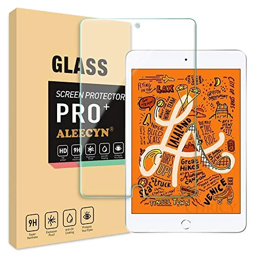 iPad Mini 5 and iPad Mini 4 Glass Screen Protector, Screen Protector Film, Bubble Free, Anti-Scratch, 9H Tempered Glass Film for iPad Mini 5 / iPad Mini 4 2019 (7.9 inch)