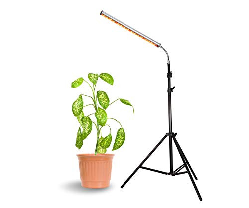 Floor Lamp Grow Light, 28W LED Floor Stand Growing Light with Flexible Gooseneck, White and Red Light Spectrum for Indoor Plants, Seedling, Hydroponic, Basement Plants to Survive Cold Days