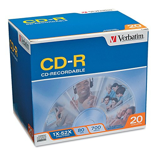 Verbatim 94936 CD Recordable Media - CD-R - 52x - 700 MB - 20 Pack Slim Case