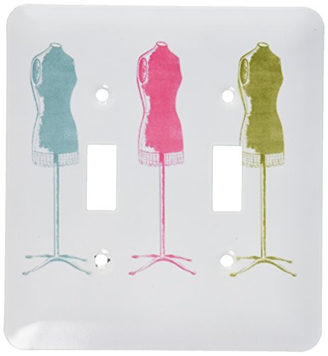 3dRose lsp_44805_2 Aqua Pink N Green Dress Forms Toggle Switch
