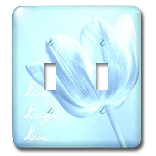 3dRose lsp_43942_2 Aqua Tulip Live, Laugh, Love Toggle Switch