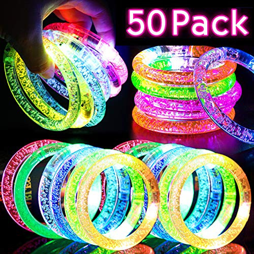 TURNMEON 50 Pack Glow Sticks Bracelets Bulk Party Pack for Kids Adults 6 Color LED Bracelets Light Up Toys Halloween Party Supplies Glow In The Dark Birthday Neon Carnival Party Favors TURNMEON 50 Pack Glow Sticks Bracelets Bulk Party Pack for Kids Adults 6 Color LED Bracelets Light Up Toys Halloween Party Supplies Glow In The Dark Birthday Neon Carnival Party Favors
