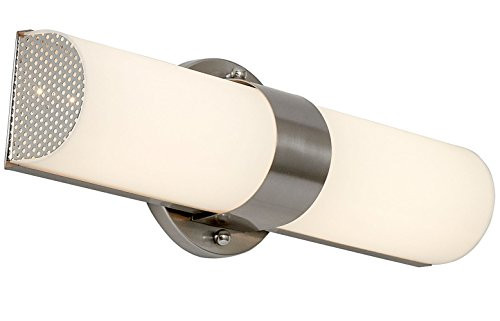 New Modern Transitional Frosted Bathroom Vanity Light Fixture | Contemporary Sleek Dimmable LED Rectangular Bar Design | Vertical & Horizontal Lighting Polished Metal Wall Sconce 3000K Warm White 18"