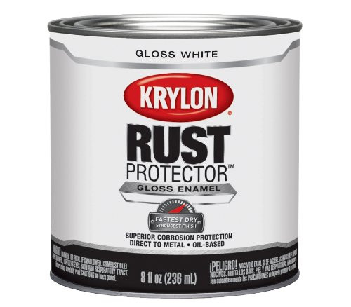 Krylon K06910000 Rust Protector and Preventative Enamel with Primer Half-Pints Gloss, White