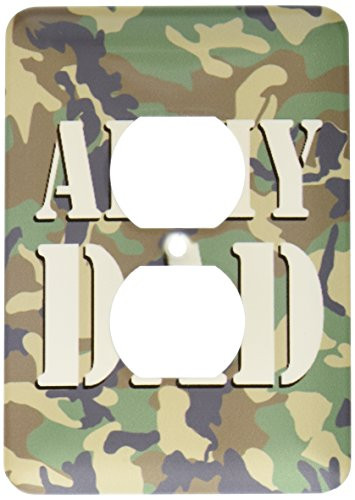 3dRose lsp_15404_6 Army Dad Green Camouflage 2 Plug Outlet Cover