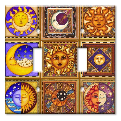 Art Plates Double Gang Toggle Switch Plate - 2 Gang Toggle Wall Plate with Celestials design - Image by Dan Morris Art Plates Double Gang Toggle Switch Plate - 2 Gang Toggle Wall Plate with Celestials design - Image by Dan Morris