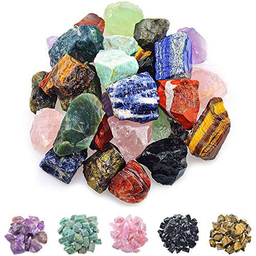 FORBY 1 lb Bulk Assorted Stones Rough Stones - Large 1" Natural Raw Stones Crystal for Tumbling, Cabbing, Fountain Rocks, Decoration,Polishing, Wire Wrapping, Wicca & Reiki Crystal Healing FORBY 1 lb Bulk Assorted Stones Rough Stones - Large 1" Natural Raw Stones Crystal for Tumbling, Cabbing, Fountain Rocks, Decoration,Polishing, Wire Wrapping, Wicca & Reiki Crystal Healing